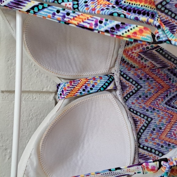 Croft & Barrow Multicolor Semi-Sheer Bottom Tankini Top. Size 8 NWOT - Picture 6 of 10